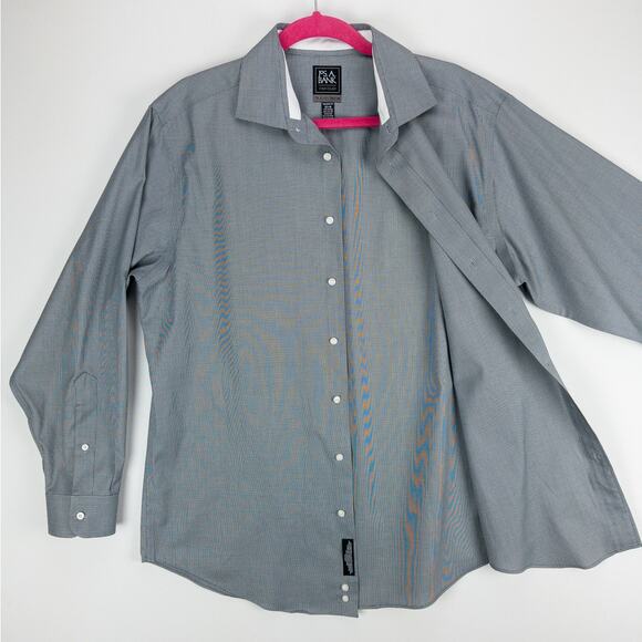 Jos. A. Bank Traveler Shirt Men's 16.5 - 34 Gray Cotton Poly Blend Button-Up - Picture 6 of 13